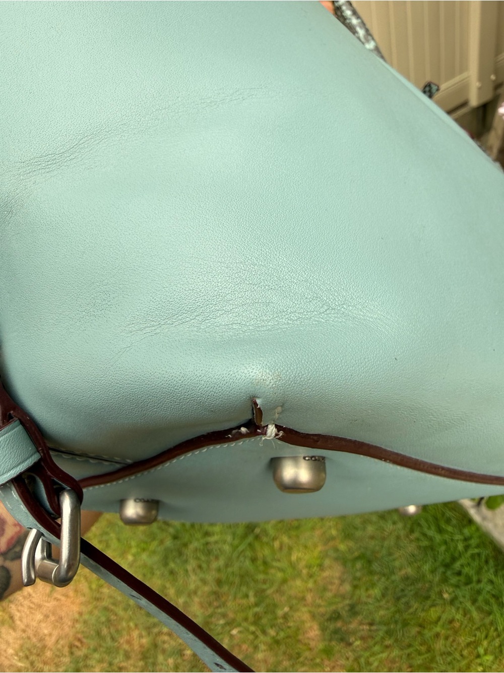 Coach Dakotah Crossbody Satchel Blue Snake 1941 Glovetanned Leather - Picture 3 of 16